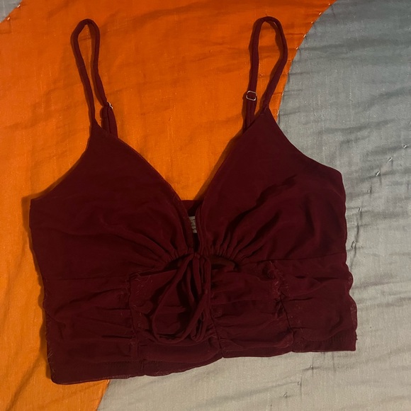 urban outfitters sweetheart mesh tie front cami - Picture 3 of 4
